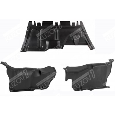 Защита Двигателя Центральная + 2 Боковые (пластик) Florimex для AUDI A3 2000-2003 - фото