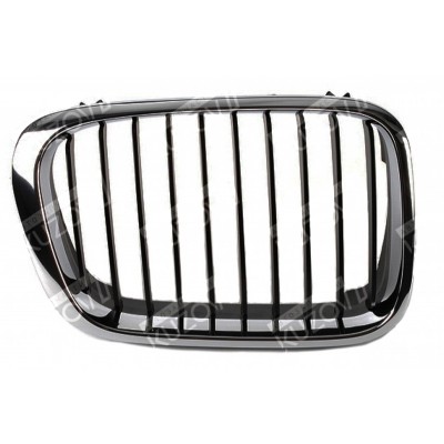 Решетка радиатора (правая) Хром, Черные Ребра TYG для BMW 3 (E46) 1998-2001 - фото