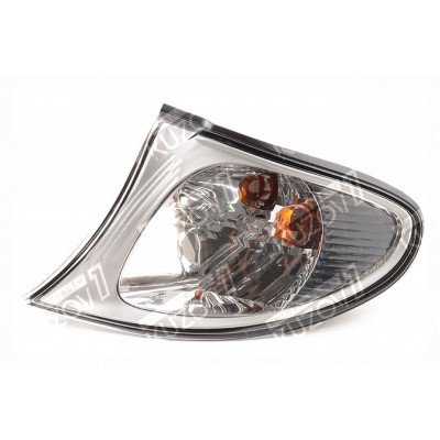 Указатель поворота (левый) Белый, Хром, TYC для BMW 3 (E46) 2001-2005 - фото