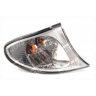 Указатель поворота (правый) Белый, Хром, TYC для BMW 3 (E46) 2001-2005 - фото