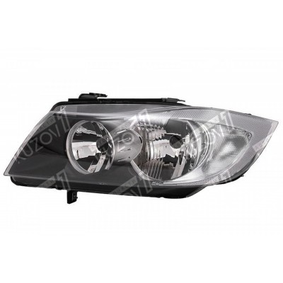Передняя фара (левая) Zkw-Type, Черная DEPO для BMW 3 (E90 / E91) 2005-2008 - фото