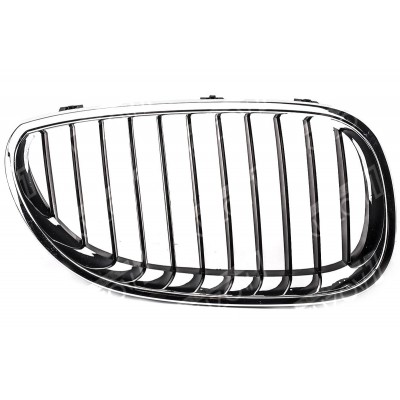 Решетка радиатора (правая) Хром + Черные Ребра TYG для BMW 5 (E60 / E61) 2007-2010 - фото