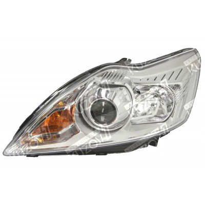 Передняя фара (левая) Линзовая, Хром, TYC для FORD FOCUS 2008-2011 - фото
