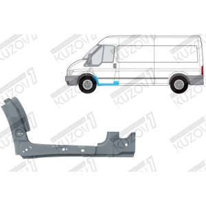 АРКА ПЕРЕДНЯЯ, ЗАДНЯЯ ВНУТРЕННЯЯ ЧАСТЬ, ПОД ДВЕРЬ + ПОРОГ + 1/3 СТОЙКИ (ЛЕВАЯ) ОРИГИНАЛ, 0.8 ММ, ПОЛЬША