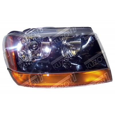 Передняя фара (правая) Laredo-Темная, DEPO для JEEP GRAND CHEROKEE 1998-2004 - фото