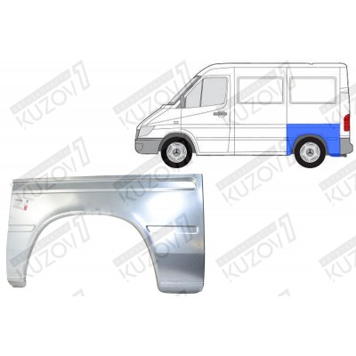 Крыло Заднее (левое) Короткая База, 66 См Klokkerholm для Mercedes Sprinter 1995-2000 - фото