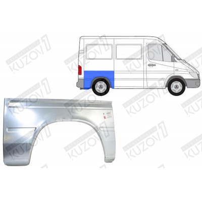 Крыло Заднее (правое) Короткая База, 66 См Klokkerholm для Volkswagen LT 1996-2006 - фото