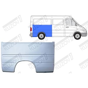 КРЫЛО ЗАДНЕЕ (ПРАВОЕ) РЕМКОМПЛЕКТ, ДО СТЕКЛА, 135 СМ, ОРИГИНАЛ, 0.8 ММ, ПОЛЬША 