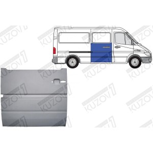 ДВЕРЬ БОКОВАЯ РАЗДВИЖНАЯ, НИЖНЯЯ НАРУЖНАЯ ЧАСТЬ, ДО СТЕКЛА, ОРИГИНАЛ, 0.8 ММ, ПОЛЬША - фото