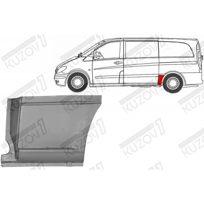 Крыло Заднее (левое) Передняя Часть Длинная / Maxi POTRYKUS для Mercedes VITO 2003-2010 - фото