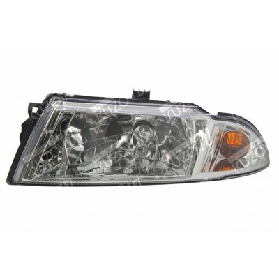 Передняя фара (левая) Хром, DEPO для Mitsubishi Carisma 1999-2004 - фото