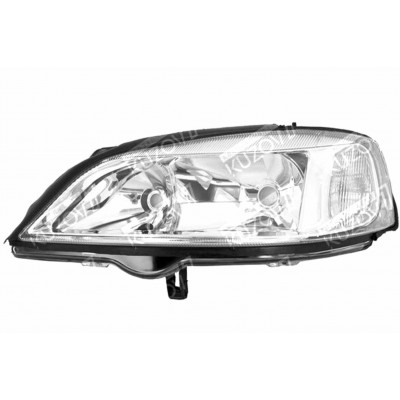 Передняя фара (левая) Хром, DEPO для OPEL ASTRA G 1998-2005 - фото
