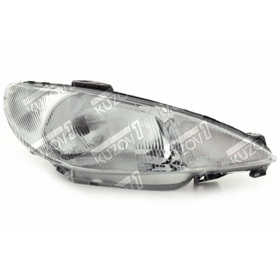 Передняя фара (правая) Рифленое, DJ Auto для PEUGEOT 206 1998-2003 - фото