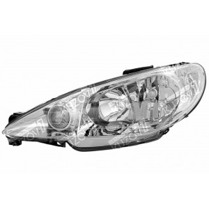 ПЕРЕДНЯЯ ФАРА (ЛЕВАЯ) 2003-2005, ПРОЗРАЧНОЕ СТЕКЛО, ДВУХЛАМПОВАЯ, DEPO - фото