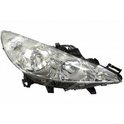 Передняя фара (правая) Без Противотуманки, DEPO для PEUGEOT 207 2006-2009 - фото